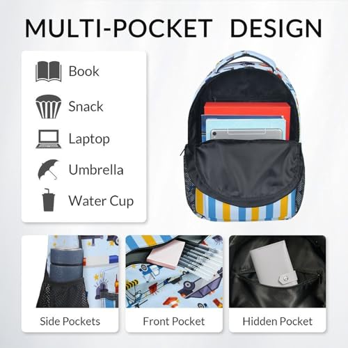 Boys Backpack - School Bookbag - Backpack for Kids - Car Back Pack for Boys 6-8, 17 Inch Toddlers Schoolbag 5