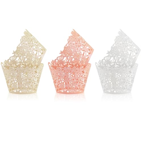 TRKETK 60 Pièces Cupcake Wrappers en Papier Caissettes à Cupcakes en Dentelle Caissettes à Bac...