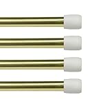 Kenney Fast Fit No Tools 7/16' Spring Tension Rod, 4-Pack 28-48' - Brass