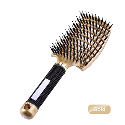 Brosse cuir chevelu or chic pour démêler les cheveux bouclés au salon