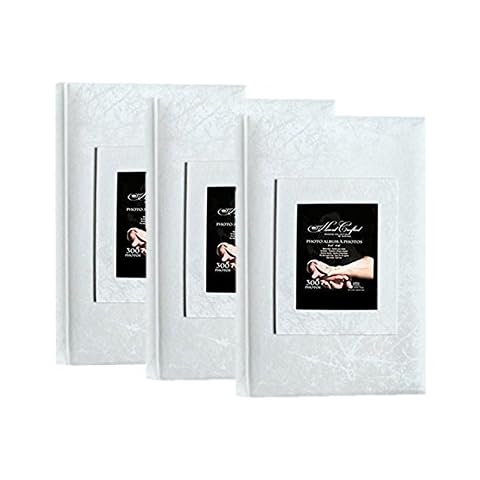Wedding 4x6 Photo Album, Holds 300 “4X6” Photos, With Window Frame Cover, White, 3pk Cover