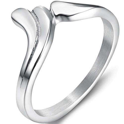 Jude Jewelers Stainless Steel Chevron Style Thumb Wedding Statement Anniversary Promise Ring (Silver, 9)