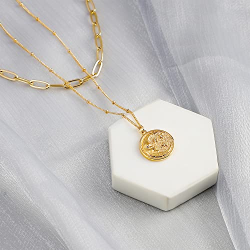 Image of MEVECCO Dainty Pendant Layered Necklaces for Women