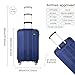 Kono Cabin Suitcase ABS Lightweight Hard Shell - 55x35x20cm 39L Carry-On Hand Luggage 4 Spinner Wheels with Reinforced Corner Protectors (Navy)
