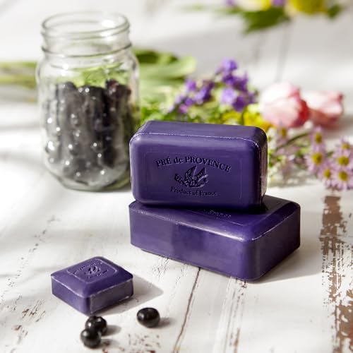 Image of Pre de Provence Artisanal Soap Bar, Enriched with Organic Shea Butter, Natural French Skincare, Quad Milled for Rich Smooth Lather, 8.8 Ounce, Black Currant