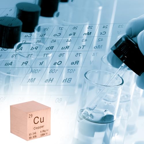 Image of PATIKIL 1 Inch Copper Cube Metal Element High Density Block Pure Periodic Magnesium Block for Element Collections Teacher Lab Scientific Experiment, 25.4 mm