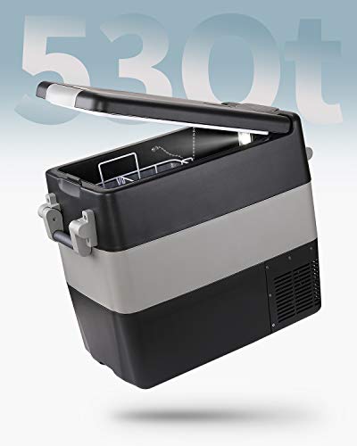 BougeRV Car Refrigerator 53 Quart Portable Freezer Fridge 12V/24V DC 110~240Volt AC