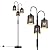Casia Metal Tree Floor Lamp with Remote Control, Industrial 3-Lights Dimmable Tall Standing Lamp with 3pc LED Bulb, Modern Floor Lamps for Living Room, Bedroom, Study Room and Office (Black)
