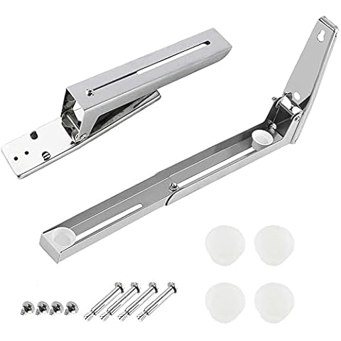 Sturdy Foldable 304 Stainless Shelf Rack for Microwave Oven Wall Mount Bracket Load 130lb,for Most Microwave Ovens,1 Pair/2pcs Cover