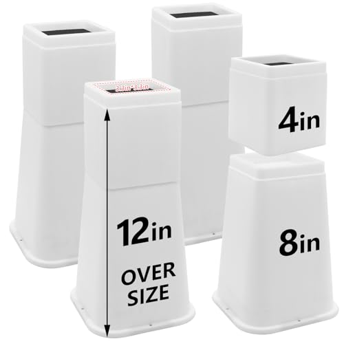 Heavy Duty 12 Inch Bed Risers for Furniture