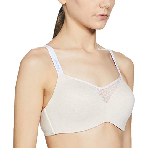 Image of Triumph Comfort Cotton T-Shirt Bra for Women |Padded Non Wired Wireless Lingerie Soft Melange Everyday Invisible Seamless Bra Full Coverage Comfort 161 P Breathable Support for Women Pack of 1