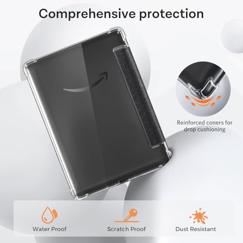 Image of CoBak Case for 6 inch Kindle 11th Gen (2024 and 2022 Release) - Ultra Slim Transparent Clear TPU Back Shell Protective Cover with Auto Wake /Sleep for Kindle 11th Generation 2024 Release, Black