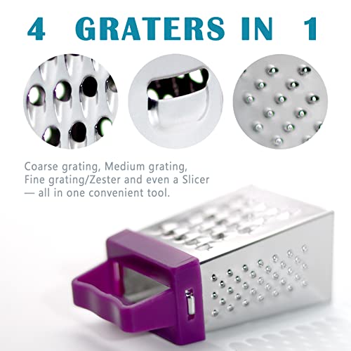 3Pcs Mini Cheese Grater, Professional Box Grater, Stainless Steel With 4 Sides, Small Box Graters For Kitchen Slicer Cheese/Ginger/Vegetable #TOP2