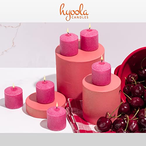 Image of HYOOLA Scented Votive Candles - Wildcherry Votive Candles -12 Hour Burn Time - 9 Pack - European Made