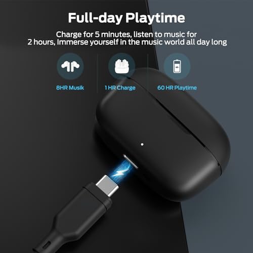 Image of Monster N-Lite Clear Talk Wireless Earbuds Bluetooth 5.3 Headphones with CVC 8.0 Noise Reduction, IPX8 Waterproof in-Ear Stereo Earphones 60H Playtime, Bluetooth Earbuds with Fast Charging for Sport