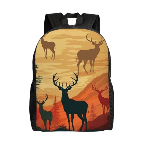 Sac à dos de voyage Deer Show noir et léger pour ordinateur portable