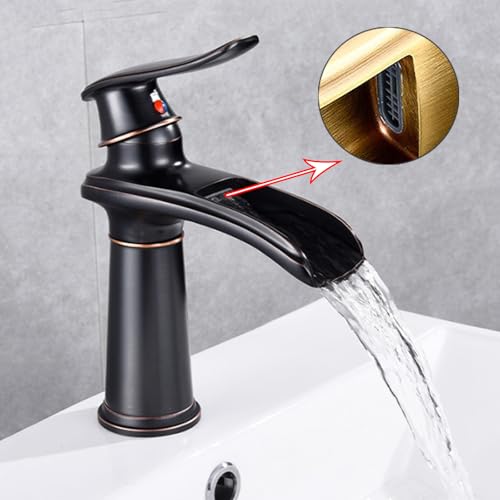 Robinet cascade de salle de bain avec mitigeur laiton eau chaude et froide rétro