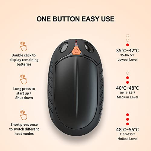 Tophie Hand Warmers Rechargeable 2 pack 4000mAh Electric Portable Hot Hand Warmer Long Lasting Reusable Hand Heater for Hiking Camping Hunting Warm Gifts - Image 3