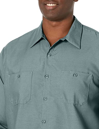 Image of Red Kap Men's Long Sleeve Industrial Work Shirt | Moisture Wicking Button Up, Wrinkle Resistance Fights Fading & Stains