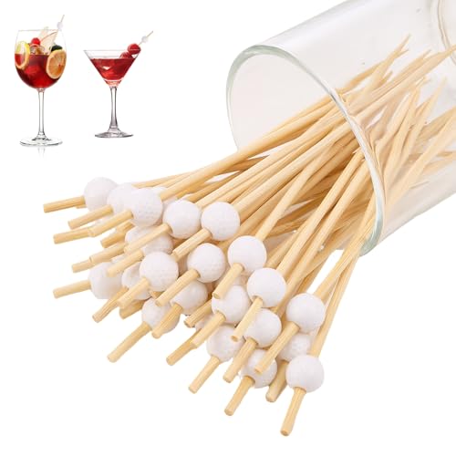 100 Pieces Golf Cocktail Picks 4.72 Inch Golf Skewers Decorative