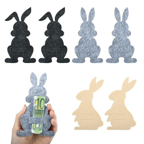 YEAMLTE Filz Geldgeschenk Ostern 6 Stück in 3 Farben Lustige Ostergeschenke & Geldgeschenke Kreative Dekoideen Frohe Ostern Geeignet für Männer, Frauen, Jungen, Mädchen und Kollegen (A)