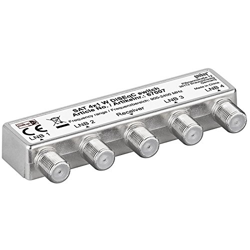 Preisvergleich Produktbild Goobay 66007 DiSEqC 2.0 Umschalter 4x1 mit Wetterschutzhaube