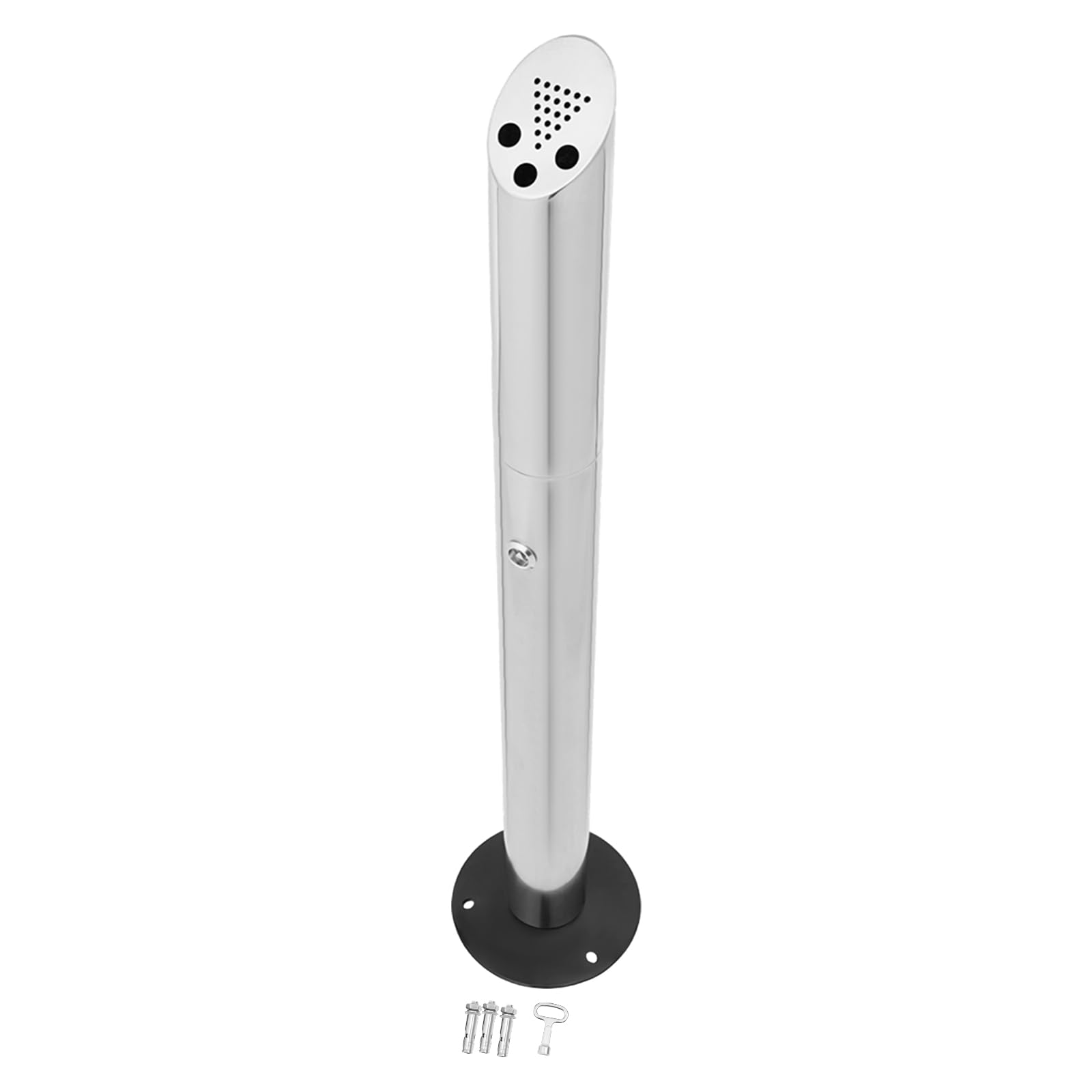 Cenicero de pie, 17 x 92 cm, cubo de basura de acero inoxidable, colector de colillas de cigarrillo, caja de soporte para interiores y exteriores como patios, terrazas, jardines