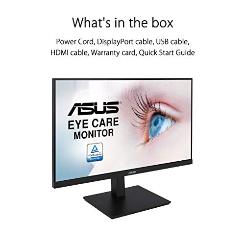 Asus Va27Dqsb 27” Monitor, 1080P Full Hd, 75Hz, Ips, Adaptive-Sync, Eye Care, Hdmi Displayport Vga Usb Hub, Frameless, Ergonomic Design, Vesa Wall Mountable #TOP6
