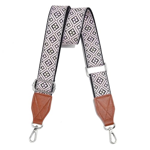Image of Purse Strap,1.5 inch Leather End Shoulder Strap Adjustable Replacement,Retro Multi-Pattern Crossbody Bag Straps