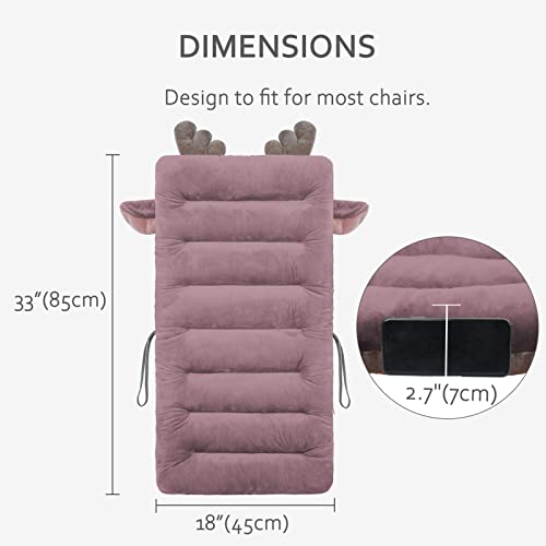 Elfjoy Desk Chair Cushion 85Cm Office Chair Cushion Seat Cushion With Back Support Lounger Cushion With Fixing Band (Purple) 85×45Cm #TOP1