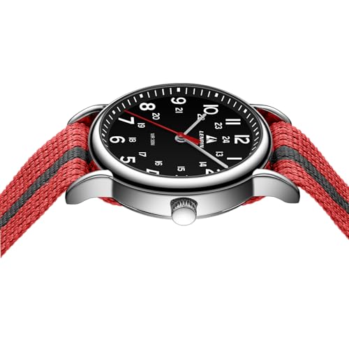 Image of LN LENQIN Mens Watches Unisex Military Sport Nylon Strap Stylish Luminous Fashion Analog Quartz Watch for Men Waterproof Army Tactical Casual Wristwatch