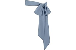 Women's Long Light Blue Chiffon Sash Belt