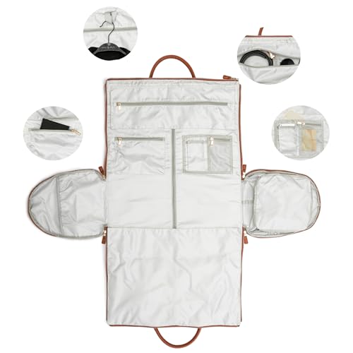 Kinmac 3 in 1 Foldable Garment Bag for Travel, Large Capacity Travel Duffel Bag with Shoe Pouch for Suit and Dress (Black)4