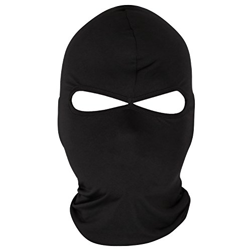 TRIXES Schwarze Lyrca Full Face Maske Sturmhaube Balaclava für Radfahrer Motorradfahrer Paintball, Karneval