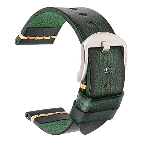 Bracelet de montre en cuir véritable élégant pour Galaxy Watch 20mm 22mm 24mm