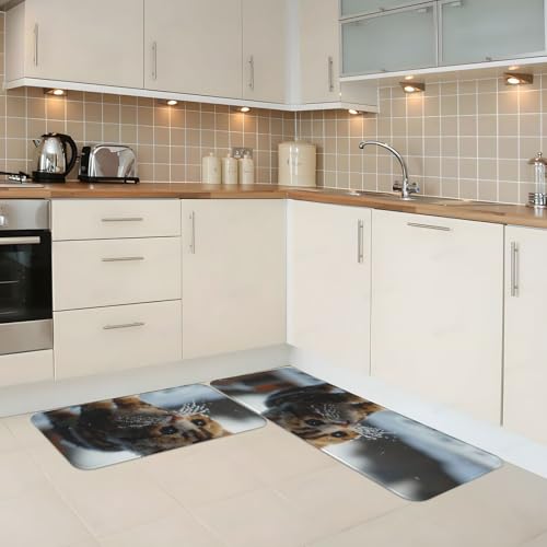 Tapetes de cocina cómodos Pixel Cat, alfombras de suelo acolchadas y lavables para el hogar 3