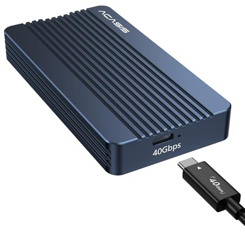ACASIS Boîtier SSD M.2 NVMe 40Gbps USB4, Boîtier SSD Externe Thunderbolt 4/3 pour NVMe PCIe 2230 2242 2260 2280, Adaptateur Disque Dur Aluminium USB-C Compatible avec...