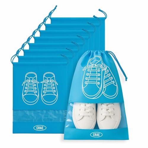 Crae Shoes Bag for Travel & Storage Organizer for Men & Women | Travel Accessories | Shoe Organizer | Shoe Cover for Travel Essentials (Blue,Pack of 9)