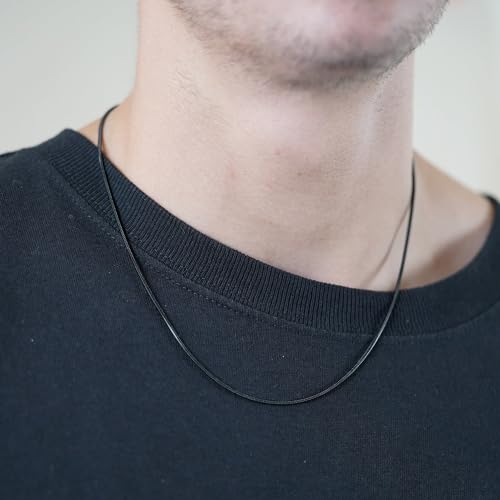 Image of Mahi Exclusive Black Silver Long Chain for Men and Boys (CN1100231B)