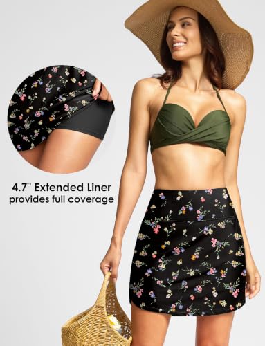 Image of Viodia Women's 18 inch /20 inch Long Swim Skirt High Waisted Modest Swimsuits Skirt Bathing Suit Tummy Control Swim Bottoms