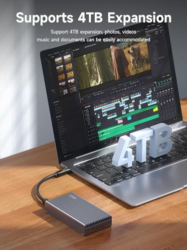 Image of INICIO 40Gbps M.2 NVMe Enclosure with USB4 Cable, PCIe3.0x4 Aluminum USB C USB4.0 External SSD Case, B&M+M Key 2230 /2242 /2260 /2280 for Thunderbolt 5 /4 /3 MacBook Pro Mac mini iPhone 16 15 iPad Pro
