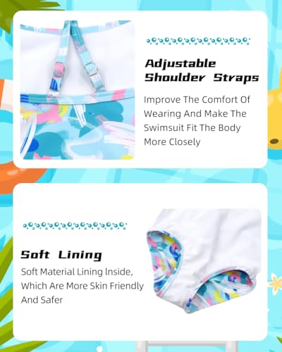 Image of BAYIMEE Girls One Pieces Swimsuit Cute Swimwear Bathing Suits 2-12 Years