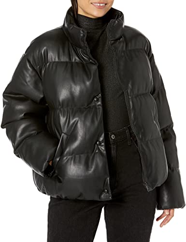 Velvet by Graham & Spencer Womens Ally Faux Leather Puffer Jacket