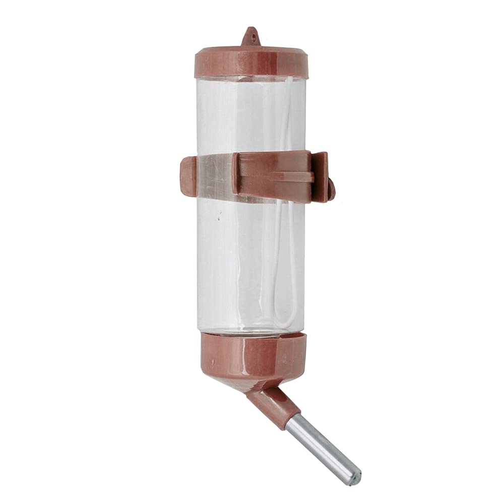 Leak Proof Cage Attachment Water Bottle Cum Feeder for Hamster/Guinea Pig/Rabbit/Puppy/Cat/Kitten/Dwarf/Gerbil/Mice/Ferret (1 Piece) (125 ml, Brown)
