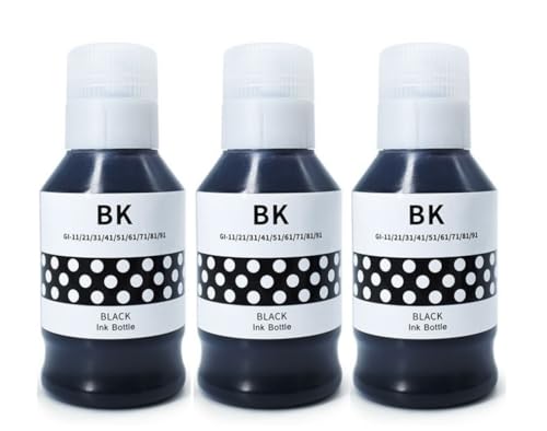 Image of GI71 Ink for Canon Pixma G2020, G2021, G2060, G3020, G3021, G1020 (PGBK x 135gm) - Compatible CN GI71 Ink Bottle (3 Black)