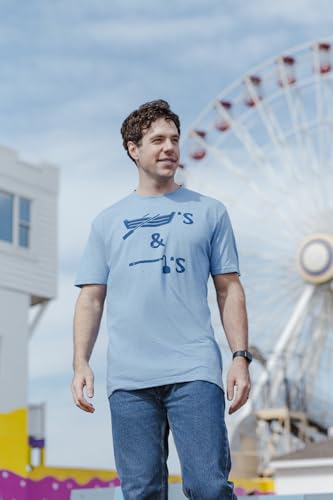 Mens Boats and Hoes Icons T Shirt Funny Rowboat Movie Quote Graphic Novelty Tee Funny T Shirts Cinco De Mayo Apparel for Men Cool Food Short Sleeve Novelty Light Blue XL