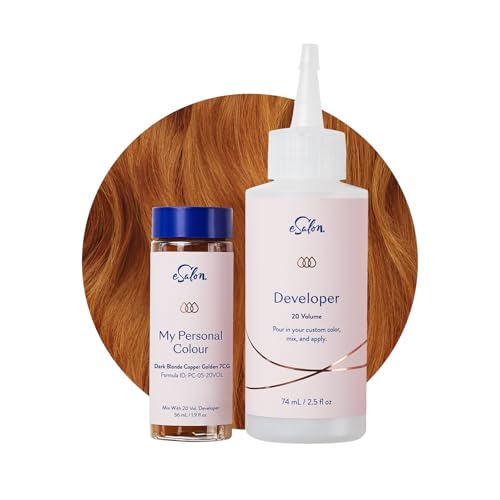 eSalon Permanent Hair Colour Set in Dark Blonde Copper Gold 7CG