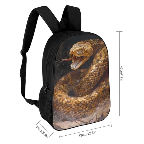 Rattlesnake Classic 17 Inch Backpack Travel Daypack Casual Shoulder Bag with Adjustable Strap for Men And Women2