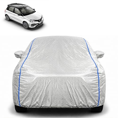 Image of Waterproof Car Cover for Toyota Etios | All Weather Protection | UV Resistant & Dustproof | Soft Cotton Lining to Prevent Scratches | Triple Stitched with Mirror Pockets & Elastic Hem