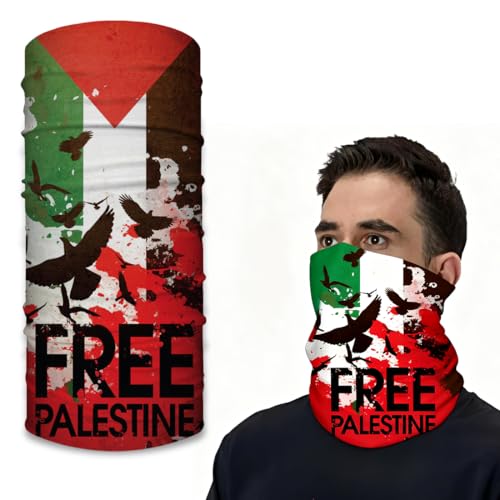 DIFLAX Pasamontañas, Free Palestine Braga Cuello, Calentador Cuello, Moto, Ski Mask, Sotocasco Moto, Bandana Hombre, Pañuelo Cuello, Schnelltrocknend, Elastisch, Für Esquí, Ciclismo